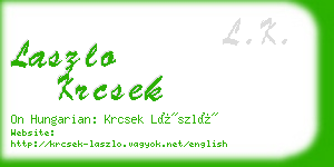 laszlo krcsek business card